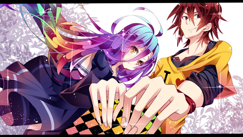 Two Anime Characters — Purple, Playful, Rainbow Hair
