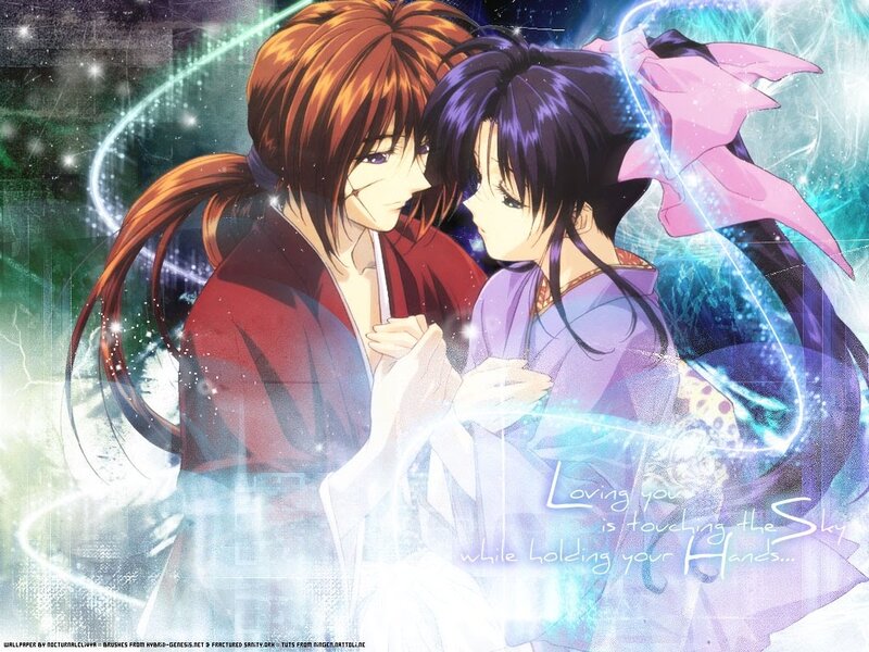 Two Anime Characters — Purple, Romantic, Night