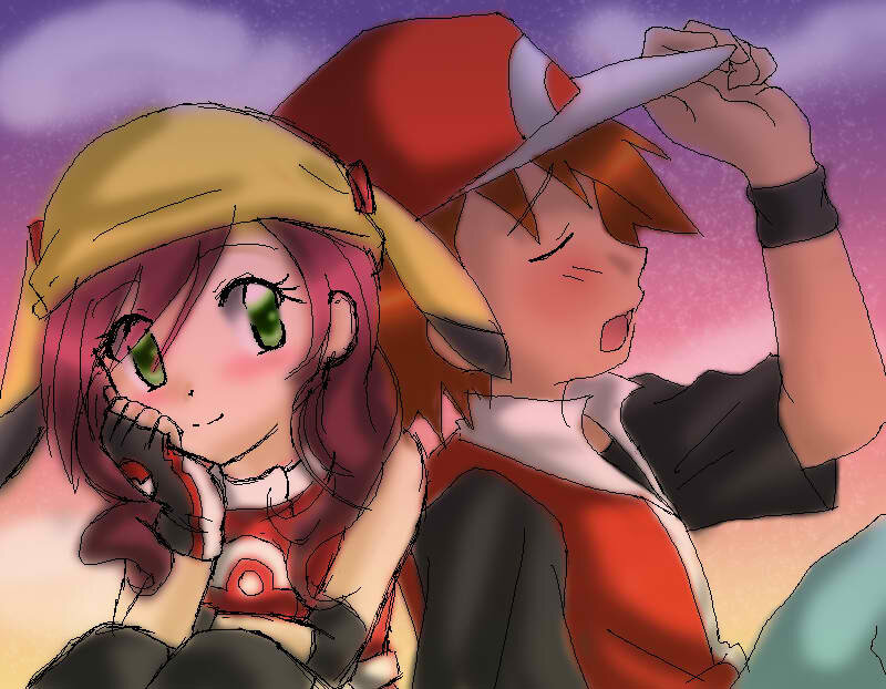 Two Anime Characters — Purple, Romantic, Sunset