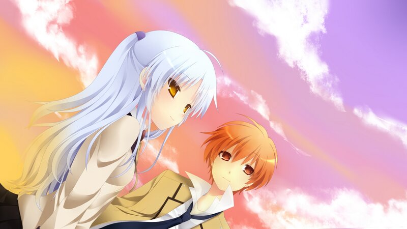 Two Anime Characters — Purple, Serene, Sunset, Sky