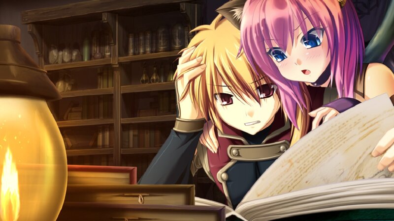 Two Anime Characters Reading — Purple