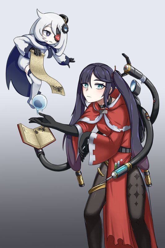 Two Anime Characters — Red, Calm, Digital Art, Book