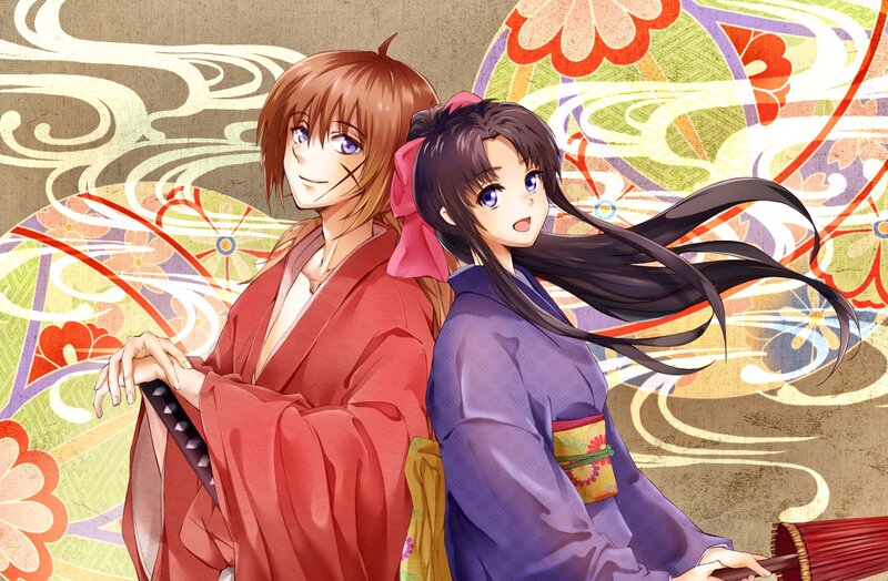 Two Anime Characters — Red, Calm, Kimono