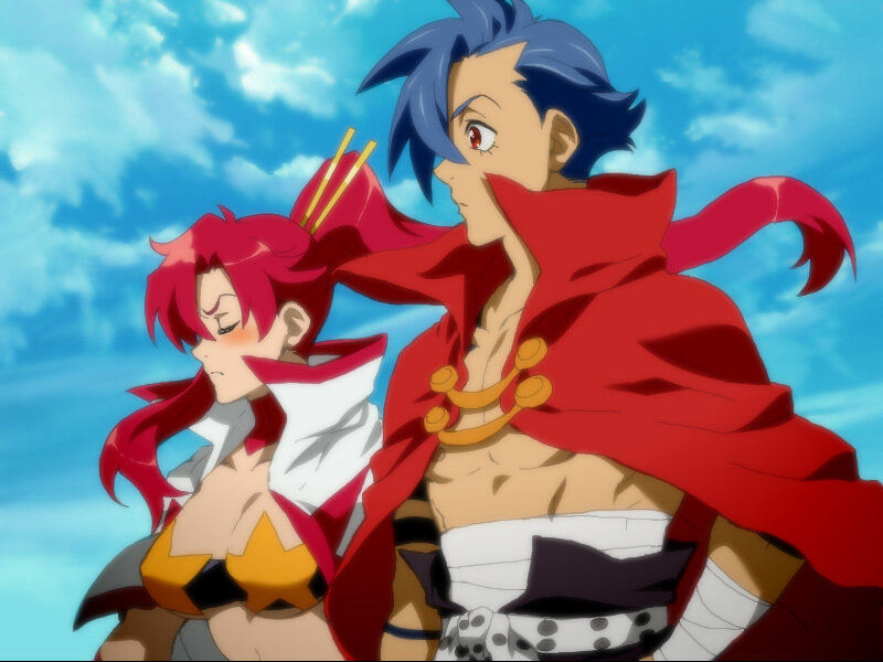Two Anime Characters — Red, Dramatic, Afternoon