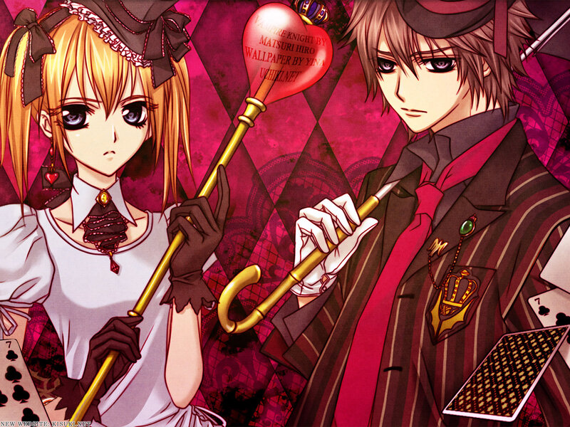 Two Anime Characters — Red, Dramatic, Cane