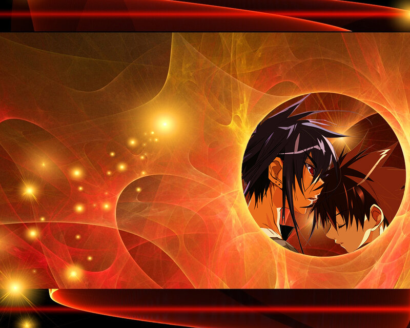 Two Anime Characters — Red, Dramatic, Digital Art, Anime Art