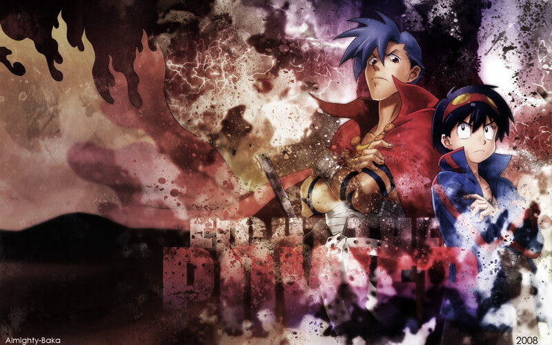 Two Anime Characters — Red, Dramatic, Explosion