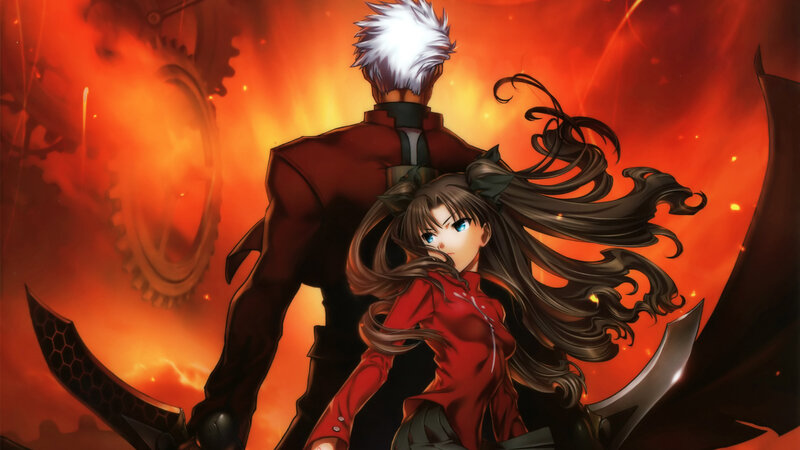 Two Anime Characters — Red, Dramatic, Fire, Gears