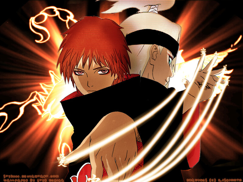 Two Anime Characters — Red, Dramatic, Fire, Lightning