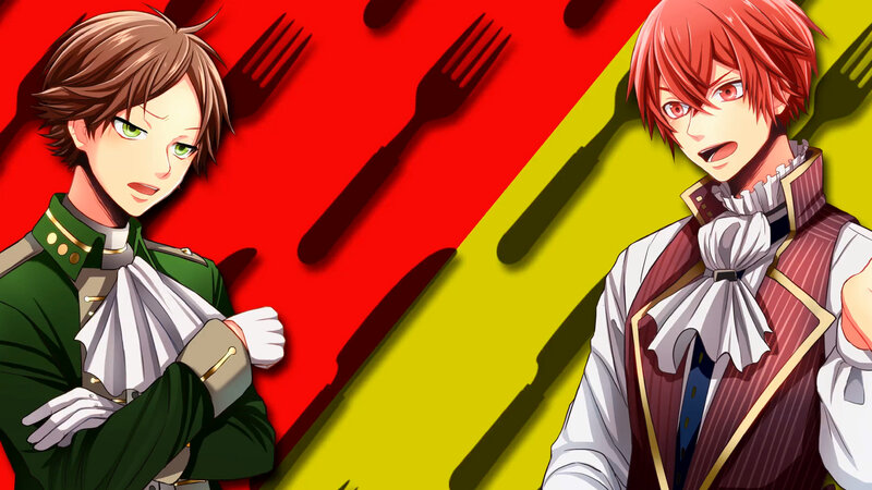 Two Anime Characters — Red, Dramatic, Forks
