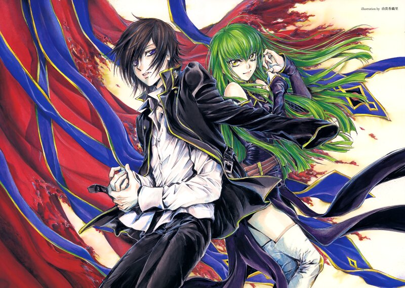 Two Anime Characters — Red, Dramatic, Manga, Green Hair