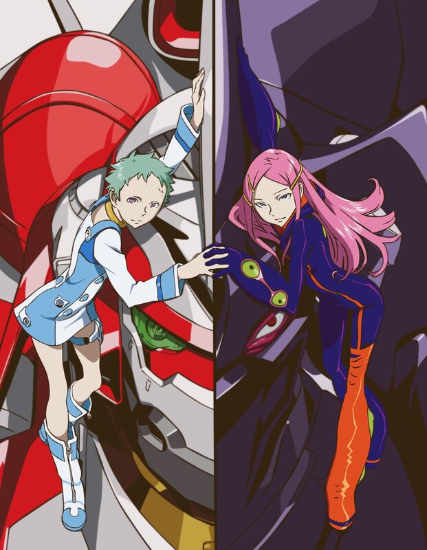 Two Anime Characters — Red, Dramatic, Mecha