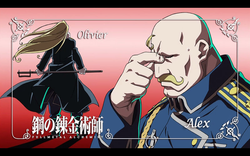 Two Anime Characters — Red, Dramatic, Military Uniform