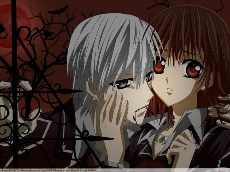 Two Anime Characters — Red, Dramatic, Night, Blood