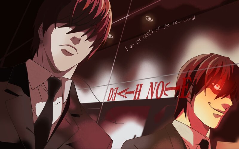 Two Anime Characters — Red, Dramatic, Night, Suits