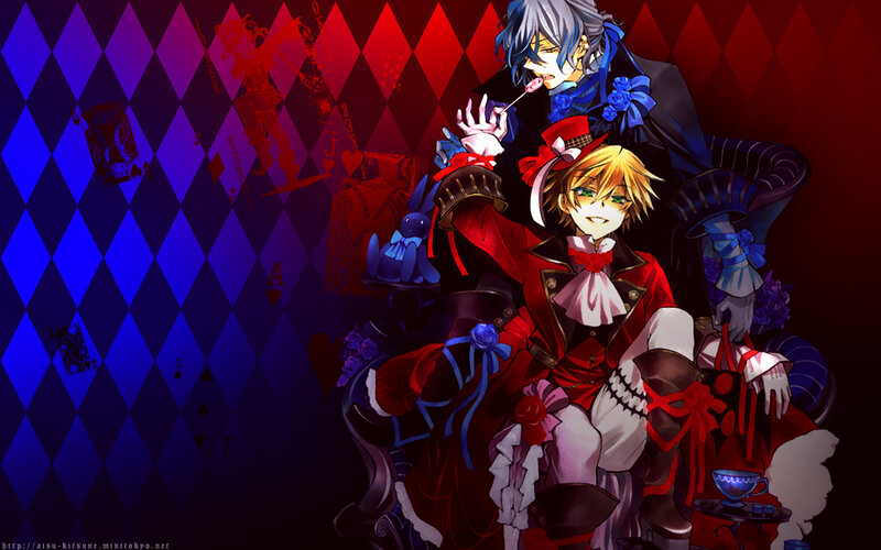 Two Anime Characters — Red, Dramatic, Playing Cards