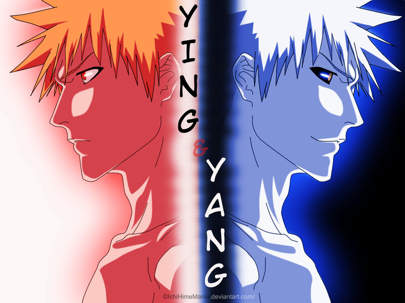 Two Anime Characters — Red, Dramatic, Red and Blue Lighting