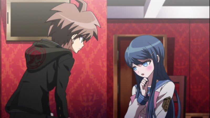 Two Anime Characters — Red, Dramatic, School Uniform, Wallpaper