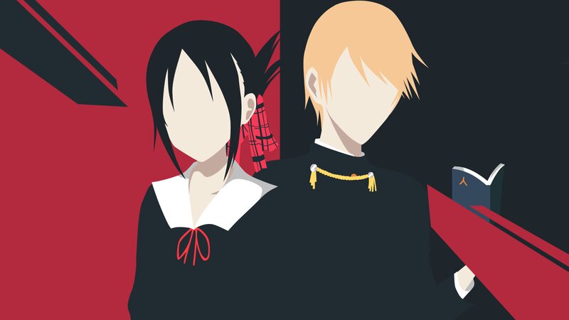 Two Anime Characters — Red, Dramatic, School Uniforms