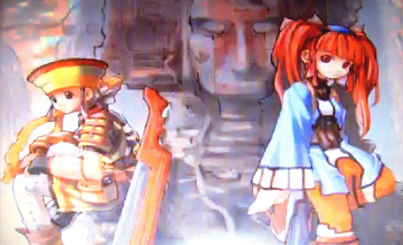 Two Anime Characters — Red, Dramatic, Statue
