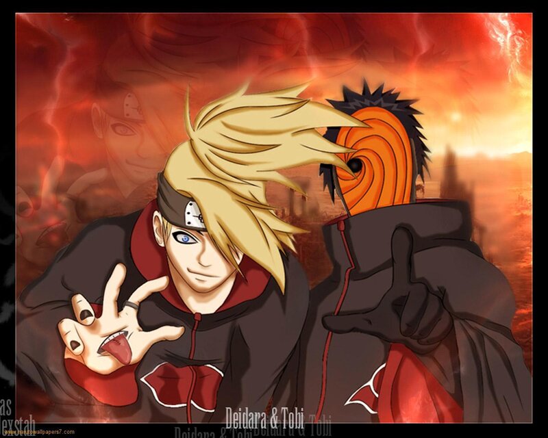 Two Anime Characters — Red, Dramatic, Sunset, Red Sky