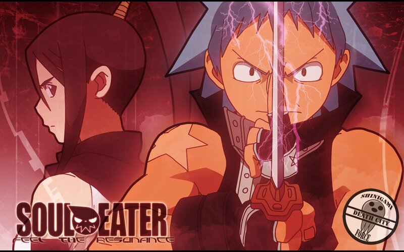 Two Anime Characters — Red, Dramatic, Sword, Lightning