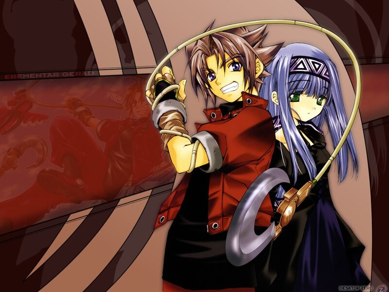 Two Anime Characters — Red, Dramatic, Sword, Whip