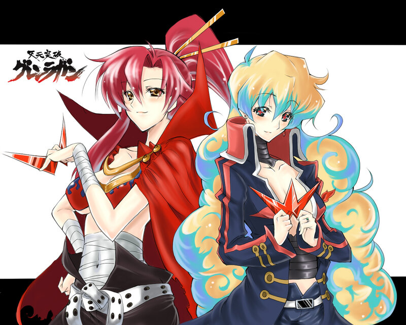Two Anime Characters — Red, Dramatic, Swords, Clouds