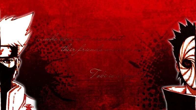 Two Anime Characters — Red, Dramatic, Text