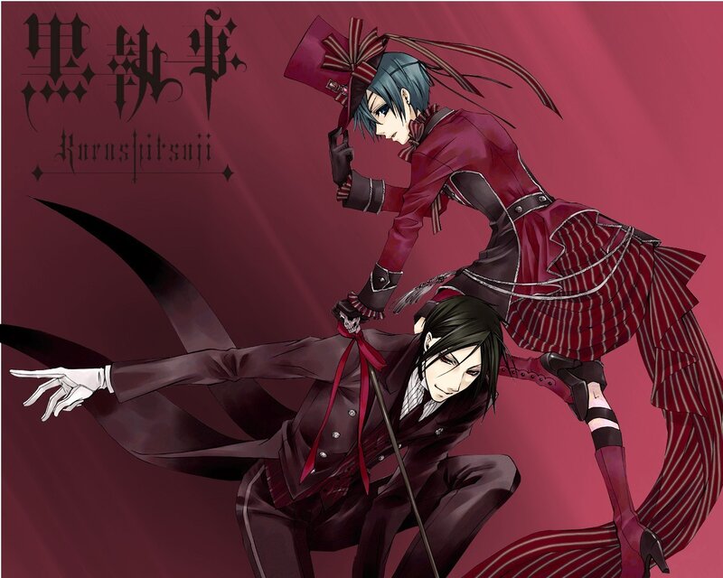 Two Anime Characters — Red, Dramatic, Top Hat