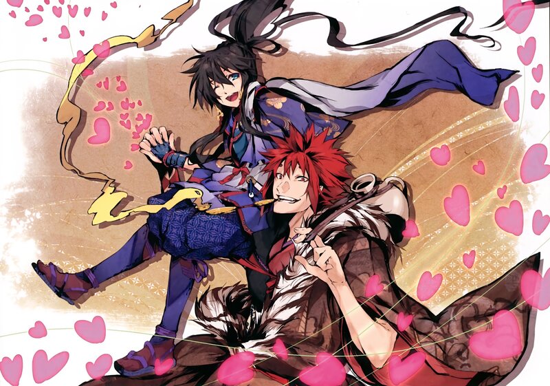 Two Anime Characters — Red, Playful, Manga
