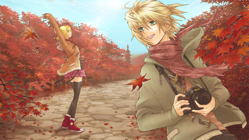 Two Anime Characters — Red, Serene, Autumn