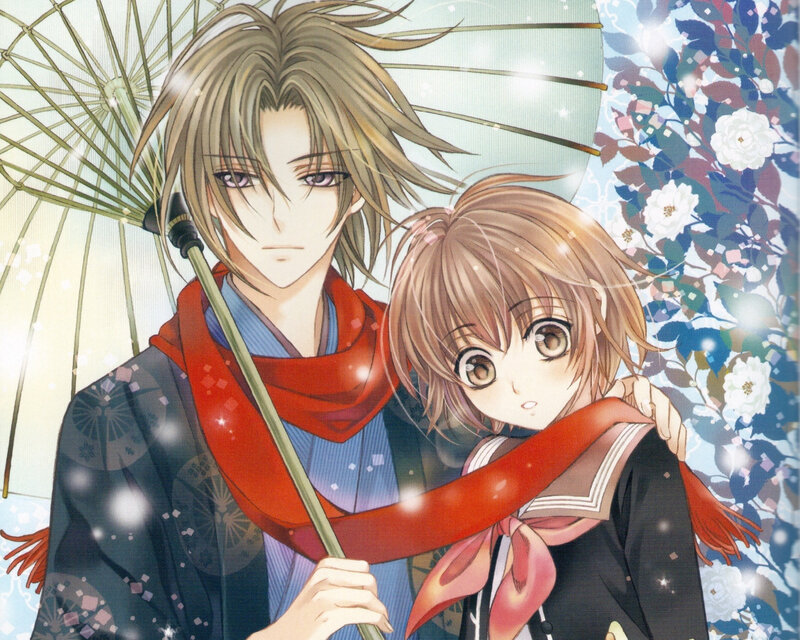 Two Anime Characters — Red, Serene, Spring, Umbrella