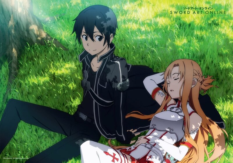 Two Anime Characters Resting — Green