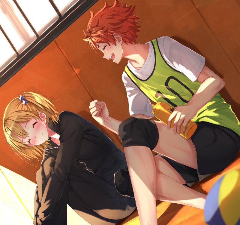 Two Anime Characters Resting — Orange