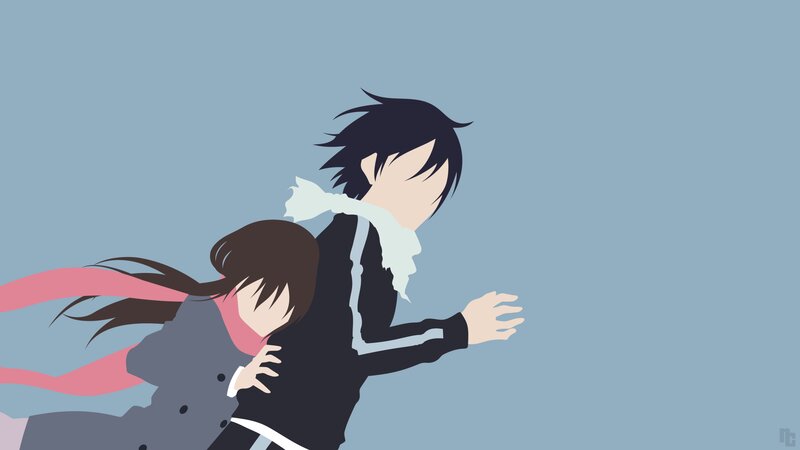 Two Anime Characters Running — Blue, Dynamic