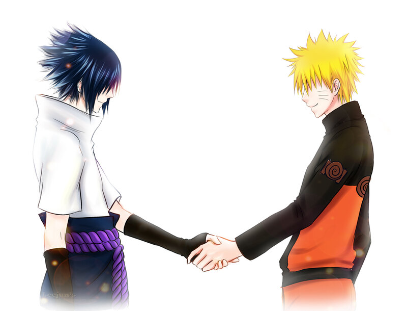 Two Anime Characters Shaking Hands
