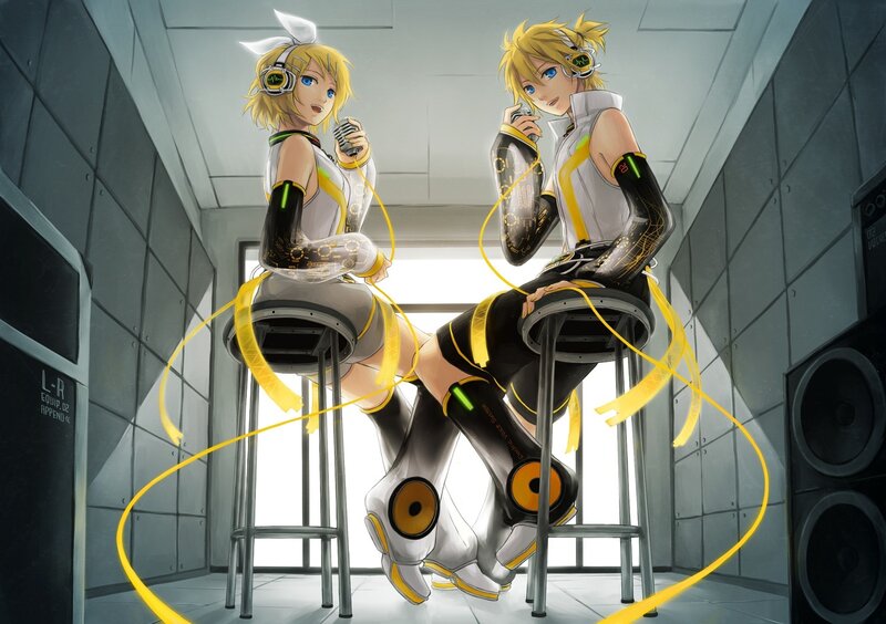 Two Anime Characters Singing — Yellow