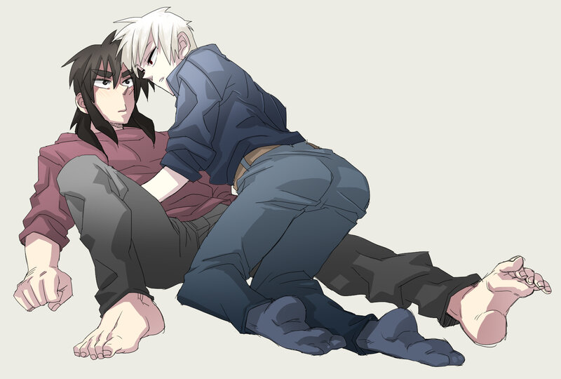 two anime characters sitting