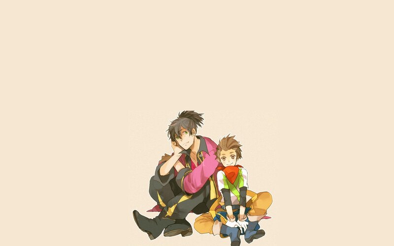 two anime characters sitting