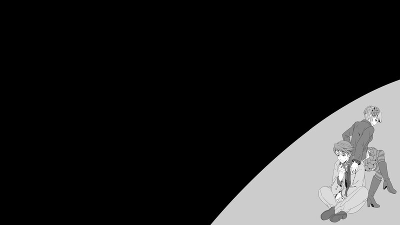 Two Anime Characters Sitting — Black, Calm, Manga