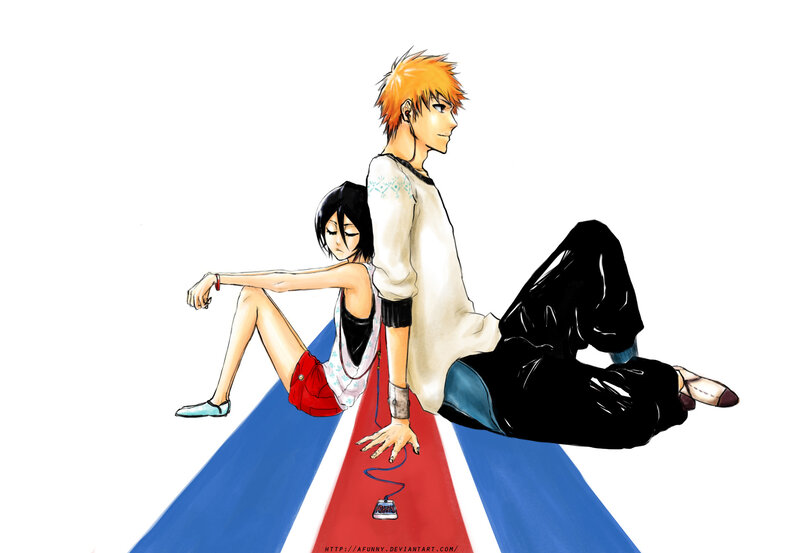 Two Anime Characters Sitting — Blue, Calm, Character