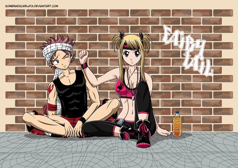 Two Anime Characters Sitting — Brown