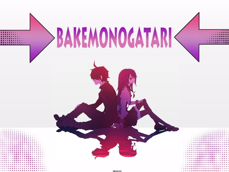 Two Anime Characters Sitting — Purple, Dramatic, Arrows