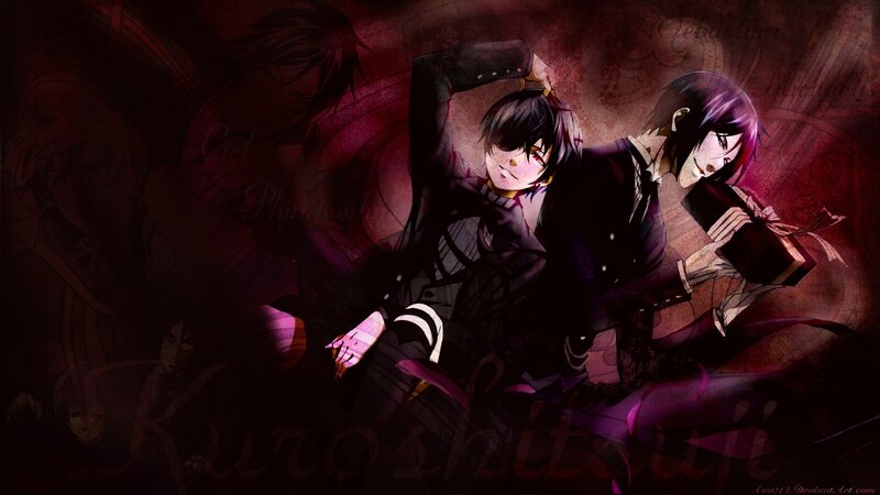 Two Anime Characters Sitting — Purple, Dramatic, Book