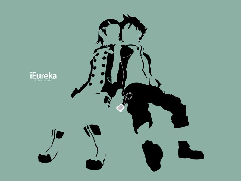 Two Anime Characters Sitting — Teal