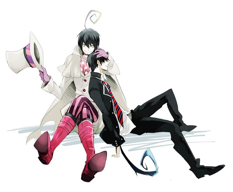 Two anime characters sitting together