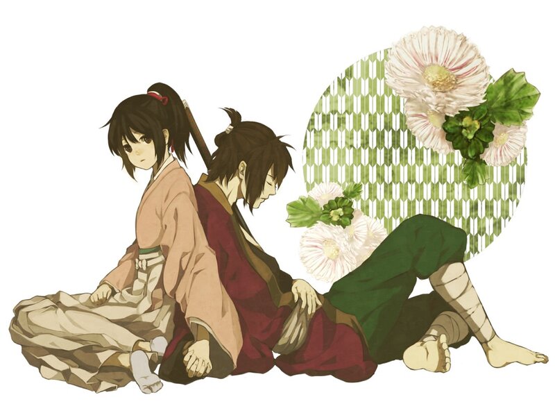 Two anime characters sitting together
