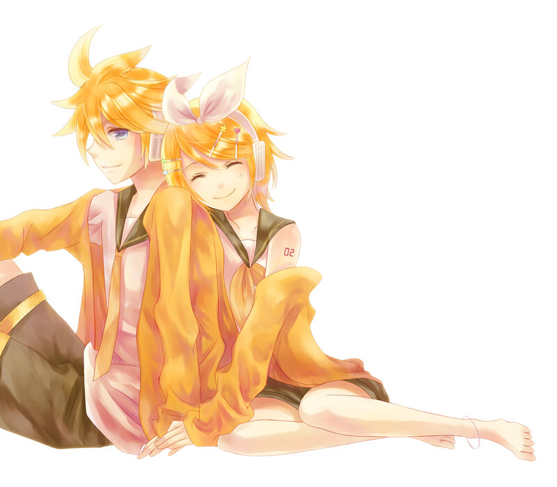 Two Anime Characters Sitting — Yellow, Calm, Headphones