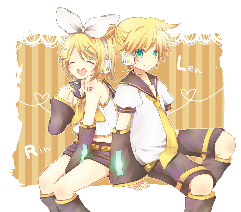 Two Anime Characters Sitting — Yellow, Cheerful, Digital Art